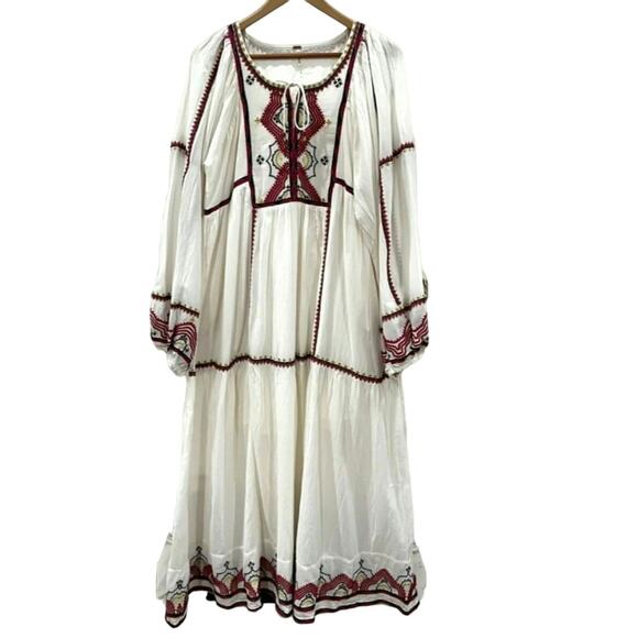 New FREE PEOPLE Sweet Escape Midi Dress $198 X-SMALL Ivory Boho Embroidered - Picture 6 of 9